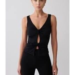 MESHKI Millie Twist Sleeveless Top Black Size XS New With Tags